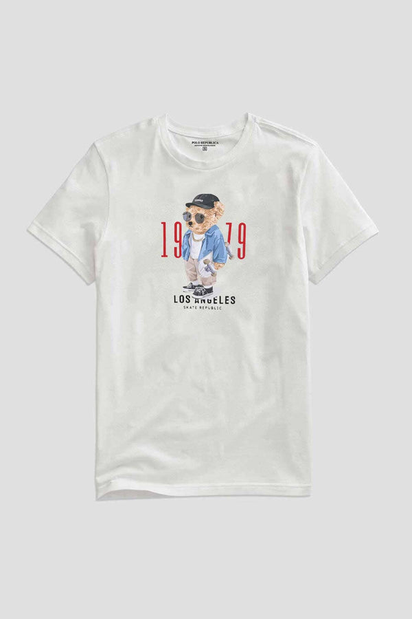 Elo Polo Republica Men's Bear 1979 Tee Shirt Off White