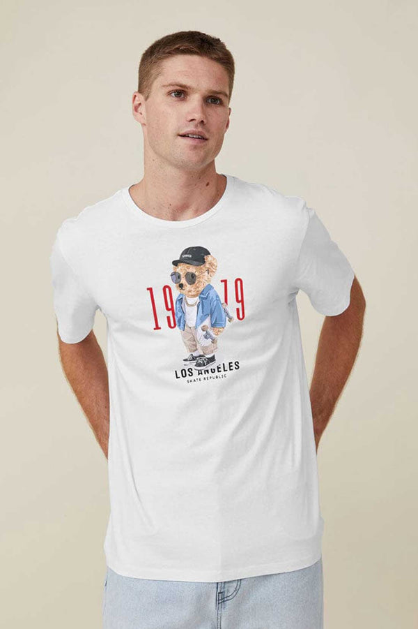 elo Polo Republica Men's Bear 1979 Tee Shirt Off White
