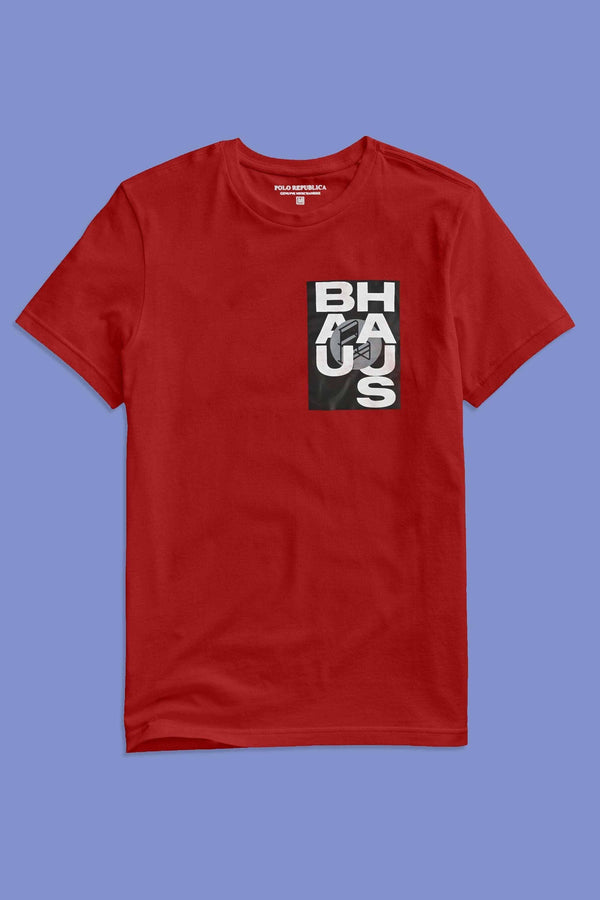 Elo Polo Republica Men's Bhaauus Printed Crew Neck Tee Shirt Red