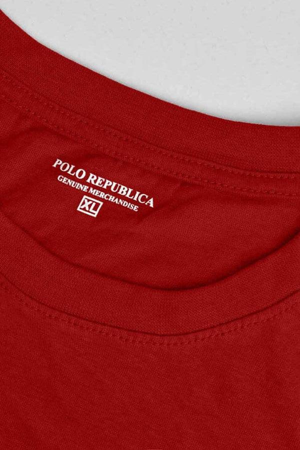 Elo Polo Republica Men's Bhaauus Printed Crew Neck Tee Shirt Red