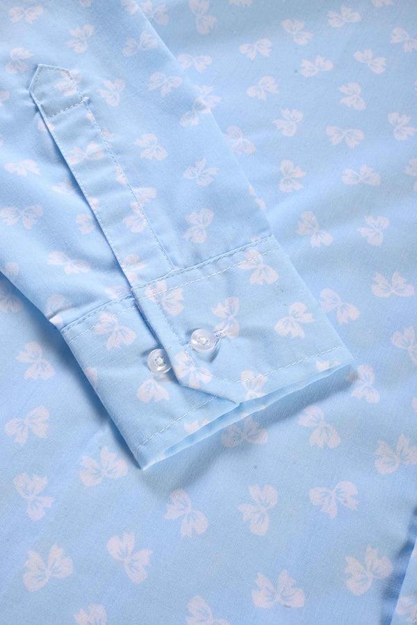 Elo Polo Republica Men's Bow Printed Casual Shirt Sky