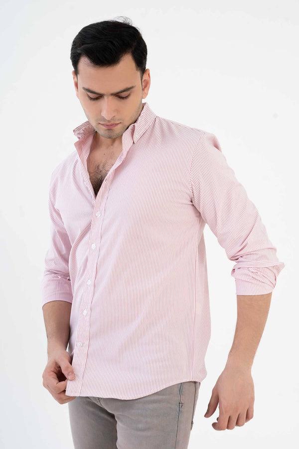 elo Polo Republica Men's Button Down Casual Shirt White & Maroon