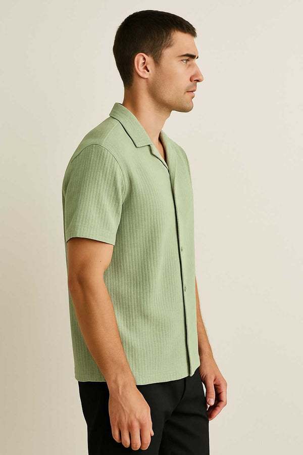 Elo Polo Republica Men's Camp Collar Casual Shirt Mint