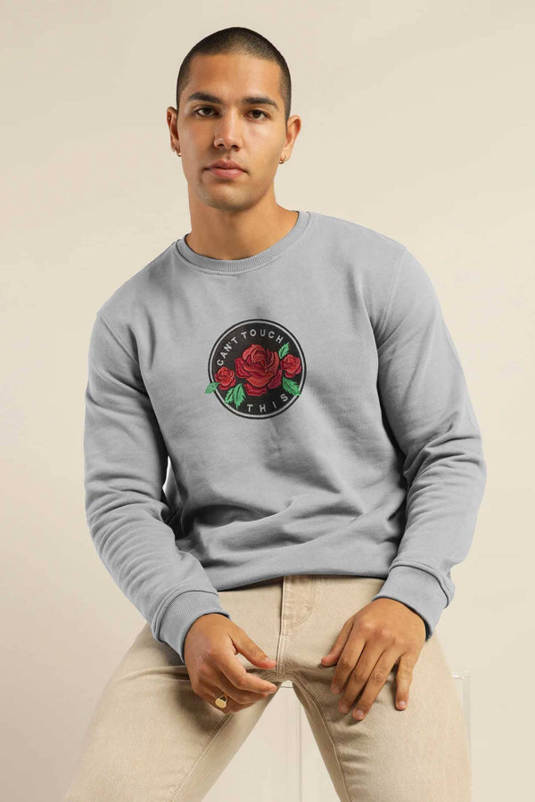 Elo Polo Republica Men's Can't Touch Embroidered Fleece Sweat Shirt Stealth Grey