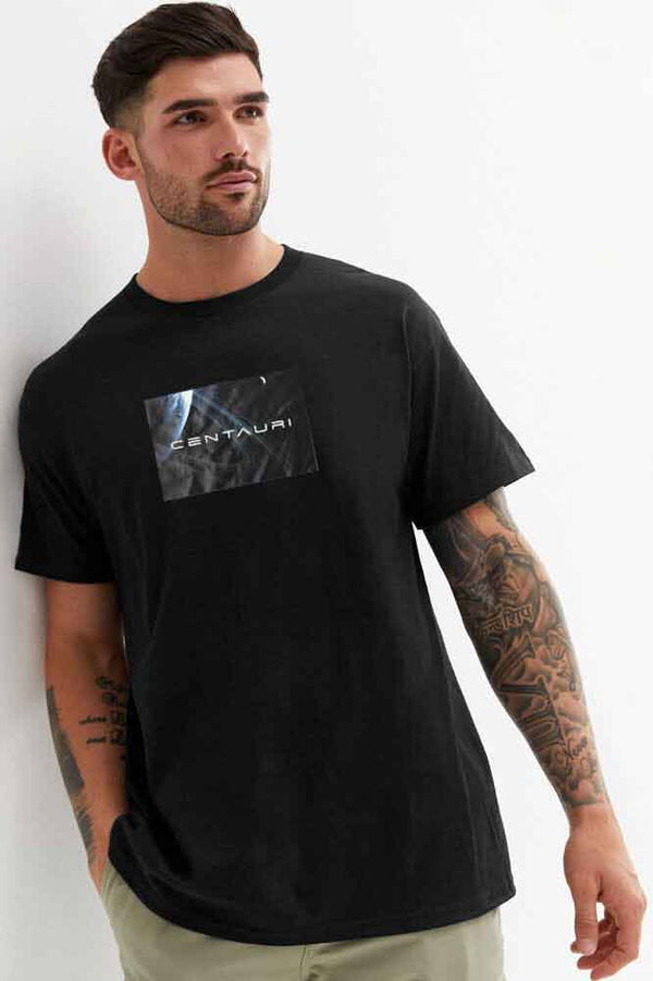 elo Polo Republica Men's Centauri Printed Tee Shirt Black