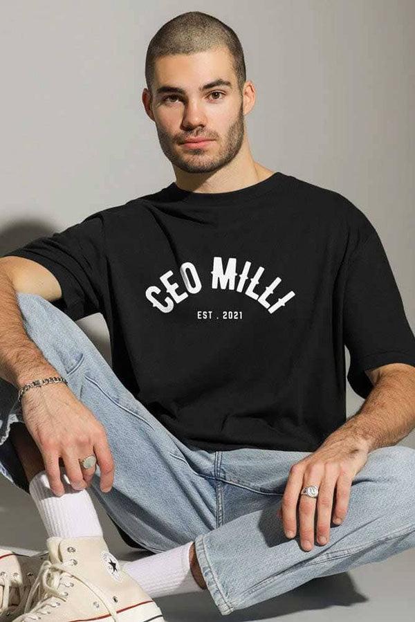 Elo Polo Republica Men's CEO Milli Printed Short Sleeve Tee Shirt Navy