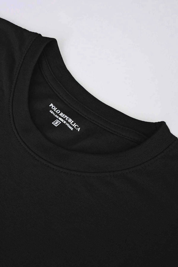 Elo Polo Republica Men's Chill Printed Crew Neck Tee Shirt Black