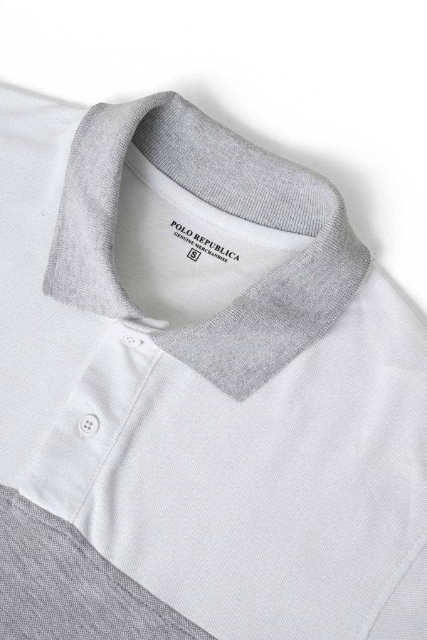 Elo Polo Republica Men's Classic Color-Block Polo Shirt White & Melange Grey