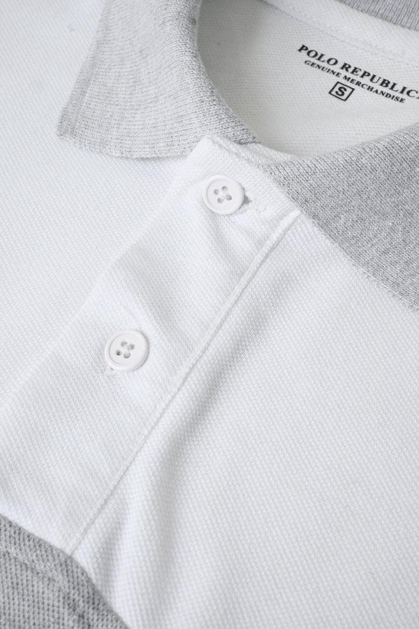Elo Polo Republica Men's Classic Color-Block Polo Shirt White & Melange Grey