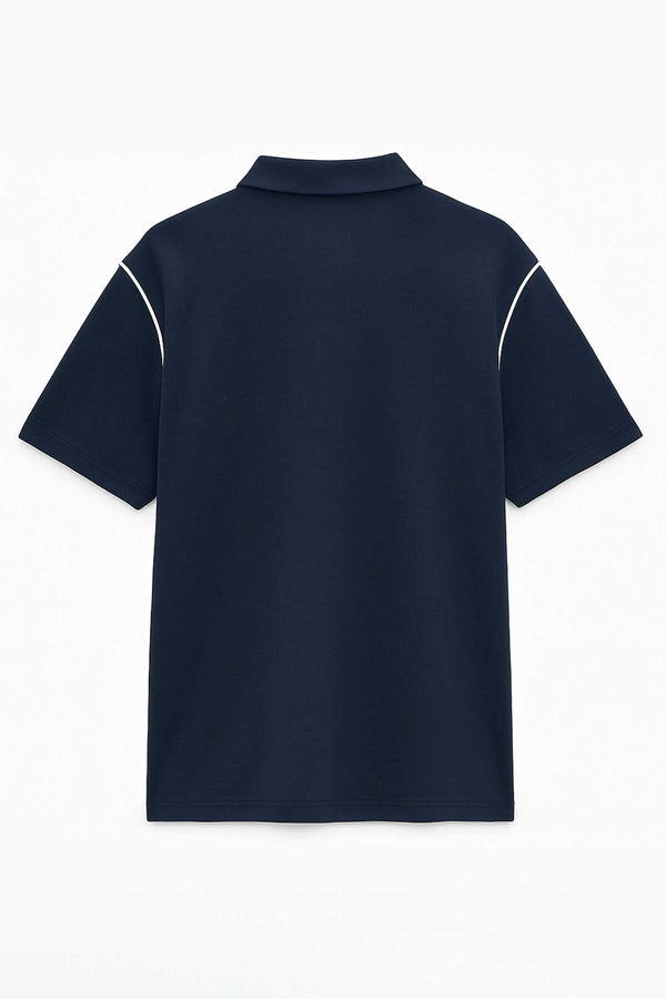 Elo Polo Republica Men's Contrast Piping Oversized Polo Shirt Navy