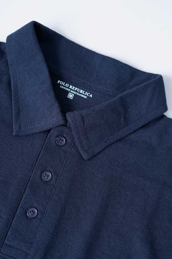 Elo Polo Republica Men's Contrast Piping Oversized Polo Shirt Navy