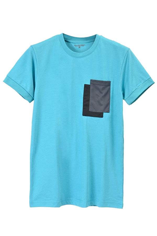 Elo Polo Republica Men's Contrast Pocket Crew Neck Tee Shirt Off White