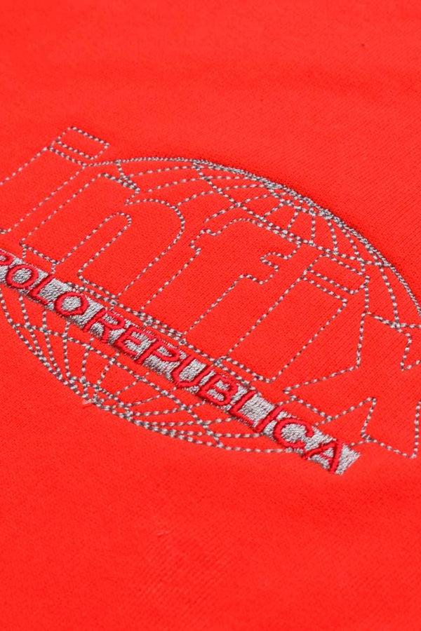 Elo Polo Republica Men's Contrast Raglan Sleeve Infix Embroidered Fleece Sweat Shirt Red