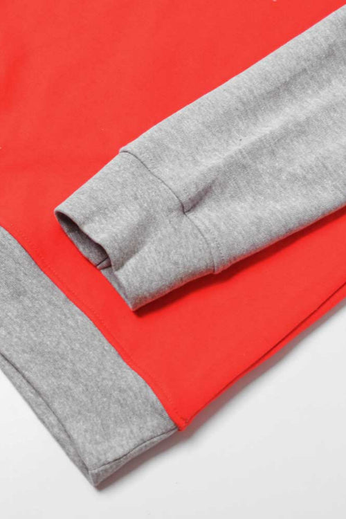 Elo Polo Republica Men's Contrast Raglan Sleeve Infix Embroidered Fleece Sweat Shirt Red