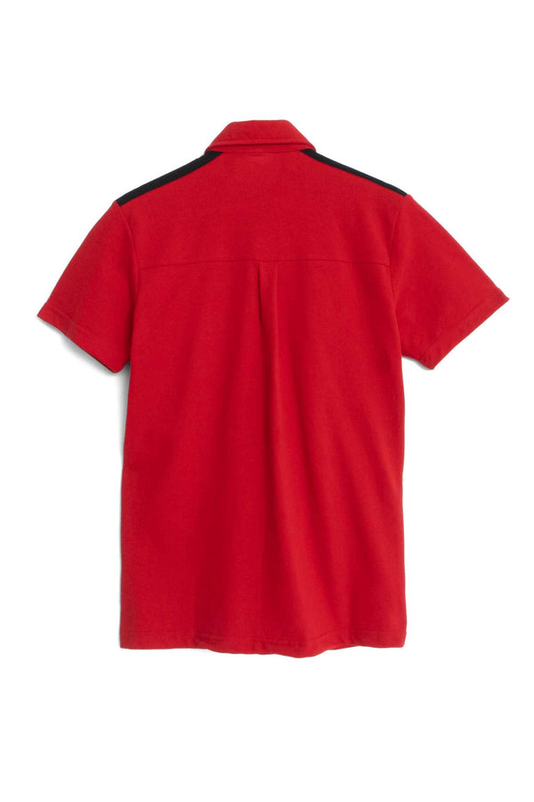 Elo Polo Republica Men's Contrast Shoulder Casual Shirt Red & Black