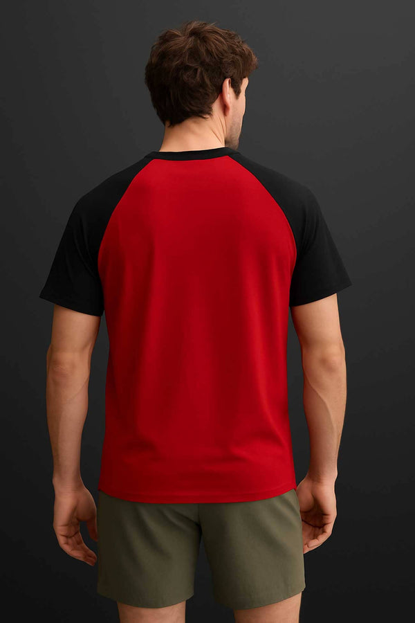 Elo Polo Republica Men's Contrast Tee Shirt Red & Black