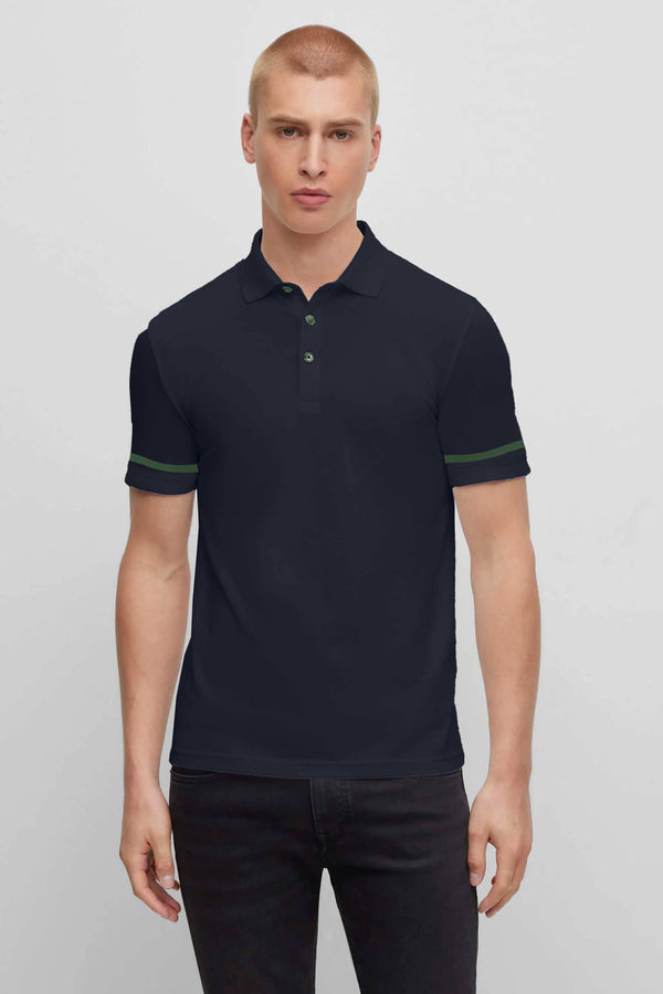 elo Polo Republica Men's Contrast Trim Polo Shirt Navy