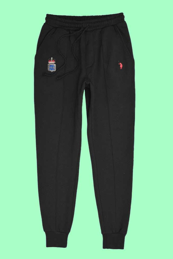 elo Polo Republica Men's Crest & Pony Embroidered Jogger Pants Black