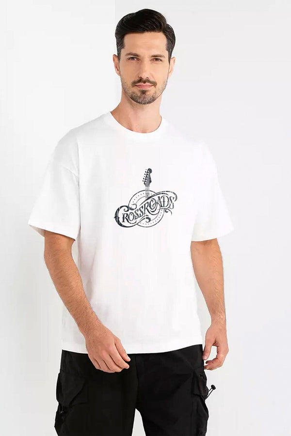 elo Polo Republica Men's Cross Roads Printed Short Sleeve Tee Shirt White