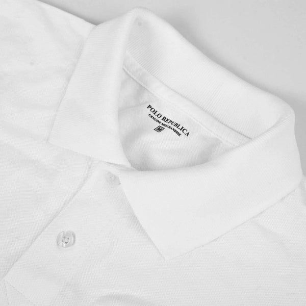 Elo Polo Republica Men's Crown & Anchor Embroidered Short Sleeve Polo Shirt White