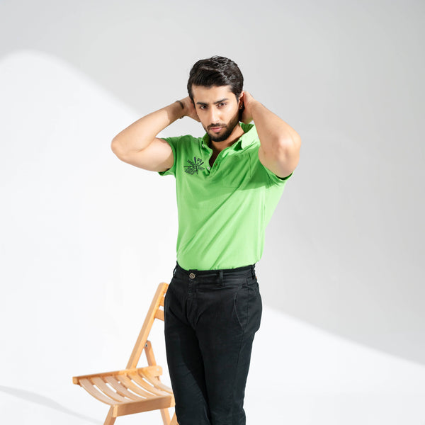 elo Polo Republica Men's Crown PR Polo & 8 Embroidered Pocket Polo Shirt Lime
