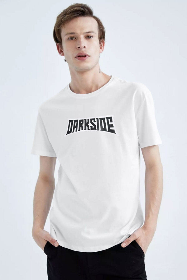 elo Polo Republica Men's Darkside Printed Crew Neck Tee Shirt Off White