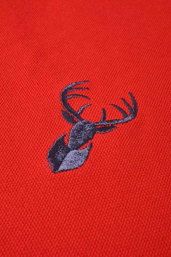Elo Polo Republica Men's Deer & Crest Embroidered Short Sleeve Polo Shirt Red