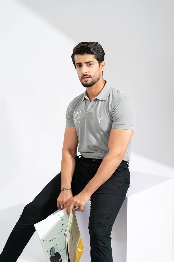 Elo Polo Republica Men's Deer & Mallets Embroidered Short Sleeve Polo Shirt White