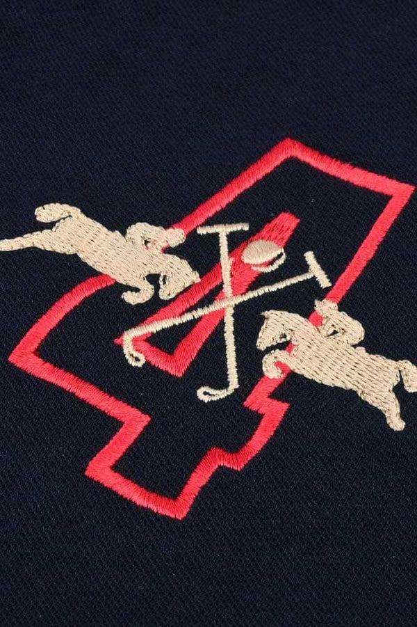 Elo Polo Republica Men's Double Horse 4 Embroidered Polo Shirt Navy