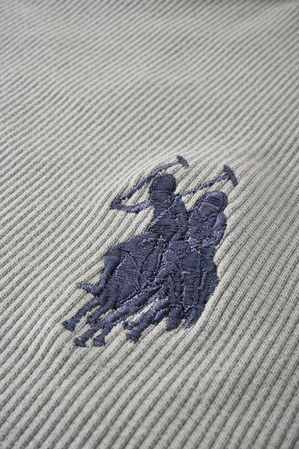 Elo Polo Republica Men's Double Horse Embroidered Mock Neck Sweatshirt Stealth Grey