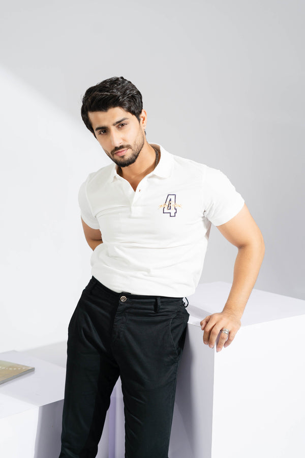 Elo Polo Republica Men's Double Pony & 4 Embroidered Polo Shirt White