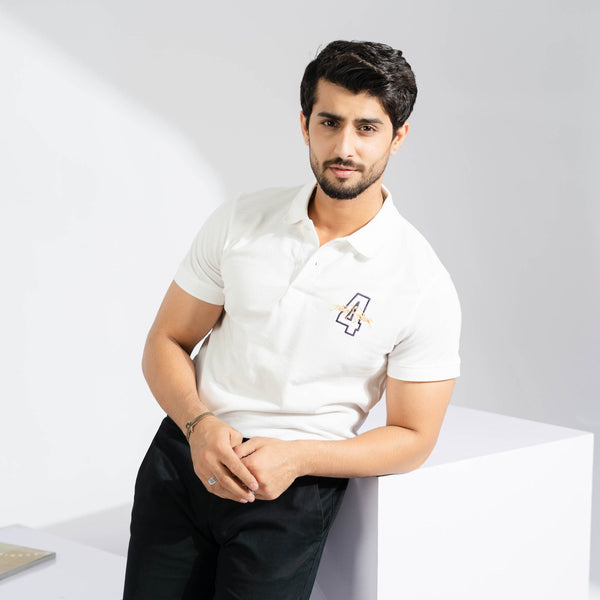 elo Polo Republica Men's Double Pony & 4 Embroidered Polo Shirt White