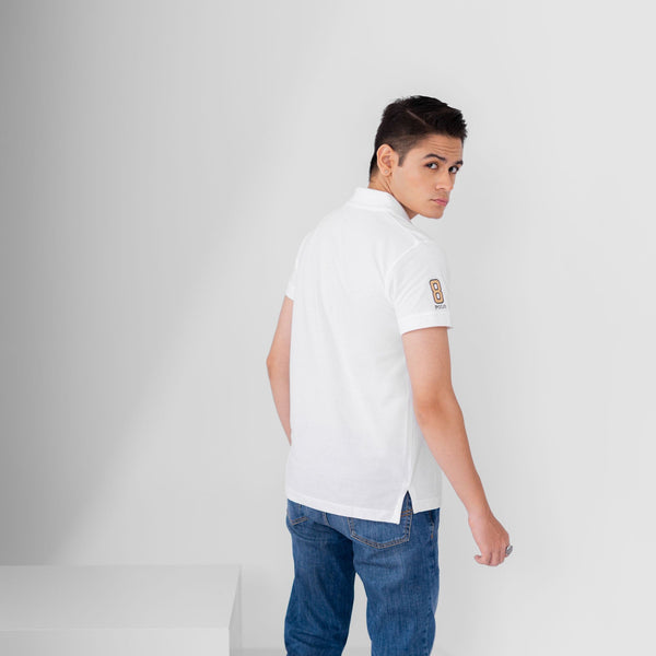 Elo Polo Republica Men's Double Pony Crest & 8 Embroidered Short Sleeve Polo Shirt White