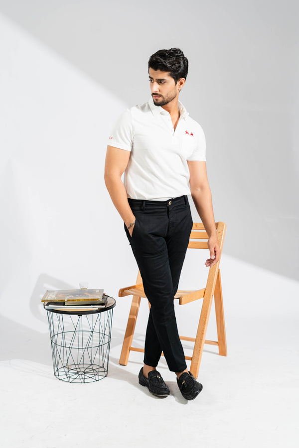 Elo Polo Republica Men's Double Pony & Polo Embroidered Pocket Polo Shirt White