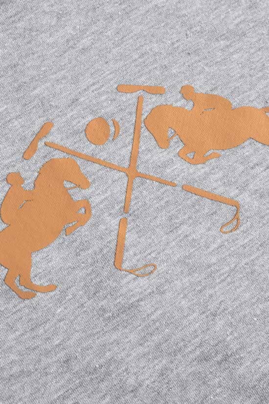 Elo Polo Republica Men's Double Pony Printed Fleece Pullover Hoodie Heather Grey