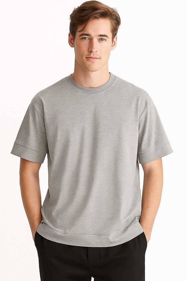 elo Polo Republica Men's Drop Shoulder Oversized Tee Shirt Heather Grey