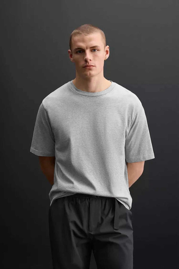 elo Polo Republica Men's Drop Shoulder Oversized Tee Shirt Heather Grey