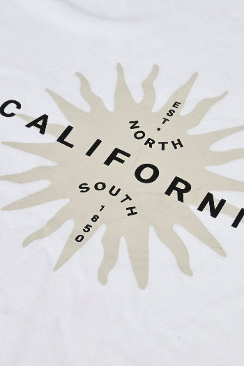 Elo Polo Republica Men's East North California Printed Crew Neck Tee Shirt White