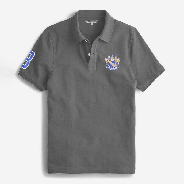 Elo Polo Republica Men's Emblem & 8 Embroidered Short Sleeve Polo Shirt Graphite