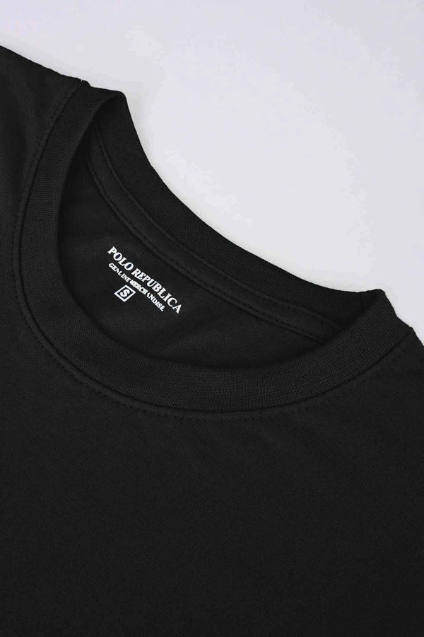 Elo Polo Republica Men's Error Printed Crew Neck Tee Shirt Black