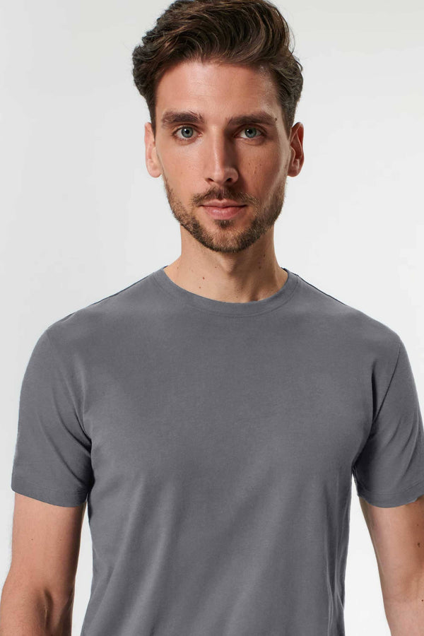 elo Polo Republica Men's Essential Crew Neck Tee Shirt Stone Grey