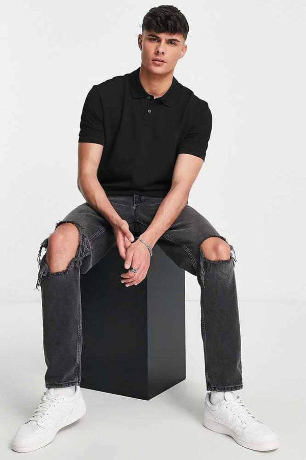 Elo Polo Republica Men's Essentials Activewear Polo Shirt Black