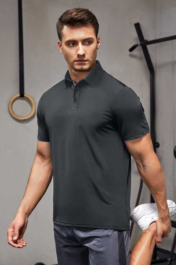 Elo Polo Republica Men's Essentials Activewear Polo Shirt - Moisture Wicking Graphite