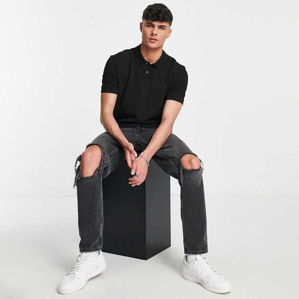 elo Polo Republica Men's Essentials Activewear Polo Shirt Black