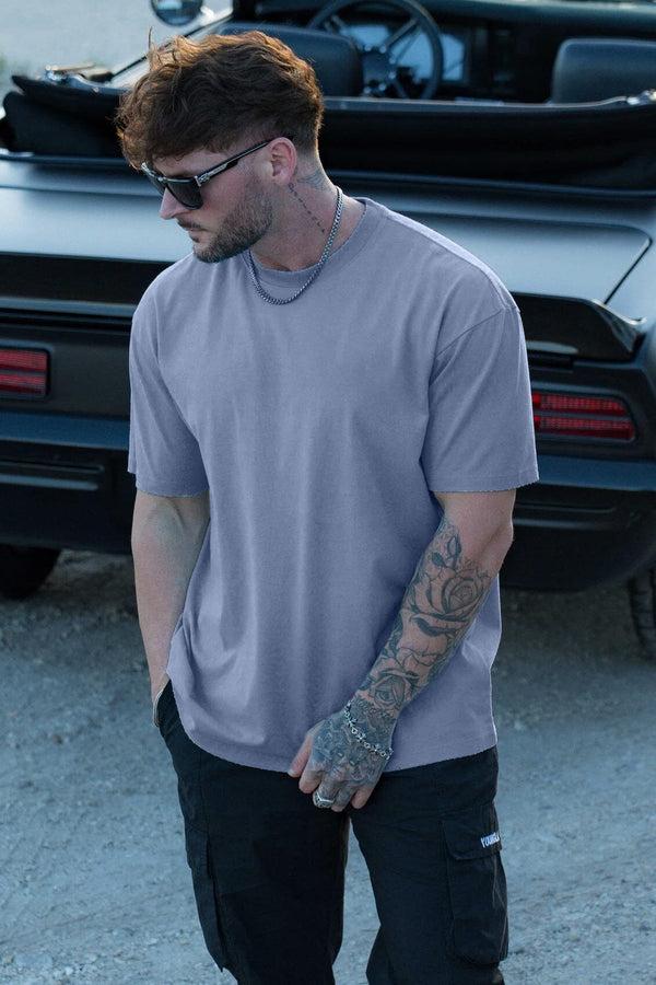 Elo Polo Republica Men's Essentials Curved Loose Fit Short Sleeve Tee Shirt Powder Blue