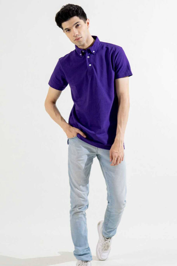 Elo Polo Republica Men's Essentials Jetson Button Down Short Sleeve Polo Shirt Navy