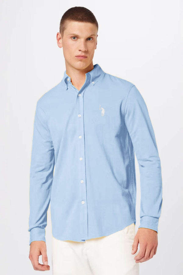 elo Polo Republica Men's Essentials Knitted Casual Shirt Sky