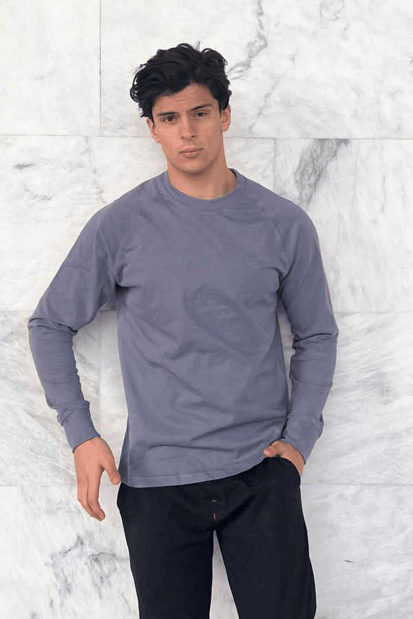 Elo Polo Republica Men's Essentials Raglan Long Sleeve Pique Tee Shirt White