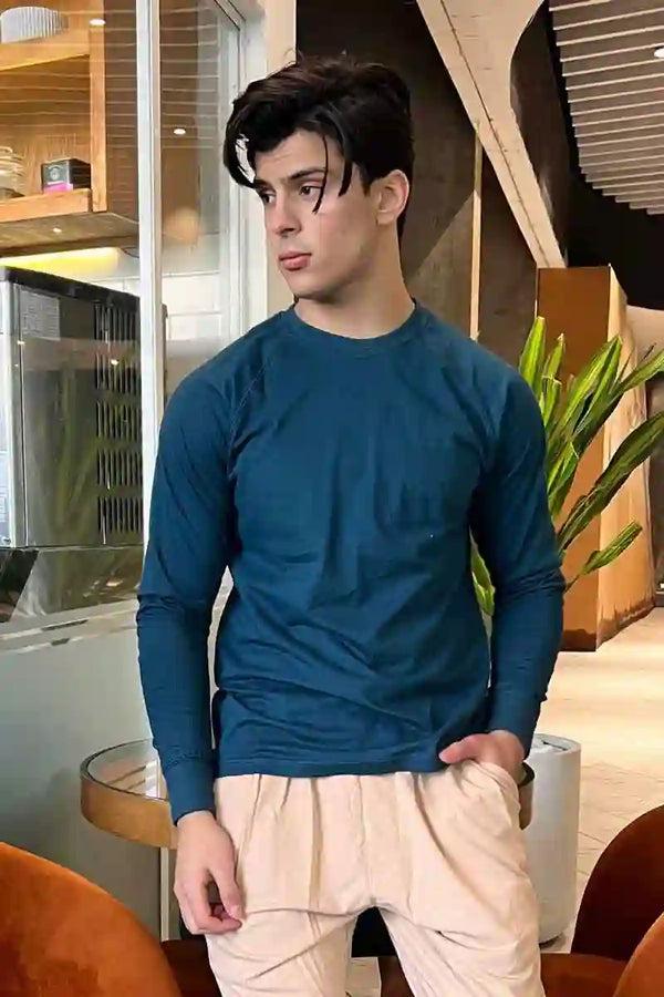 Elo Polo Republica Men's Essentials Raglan Long Sleeve Tee Shirt Teal