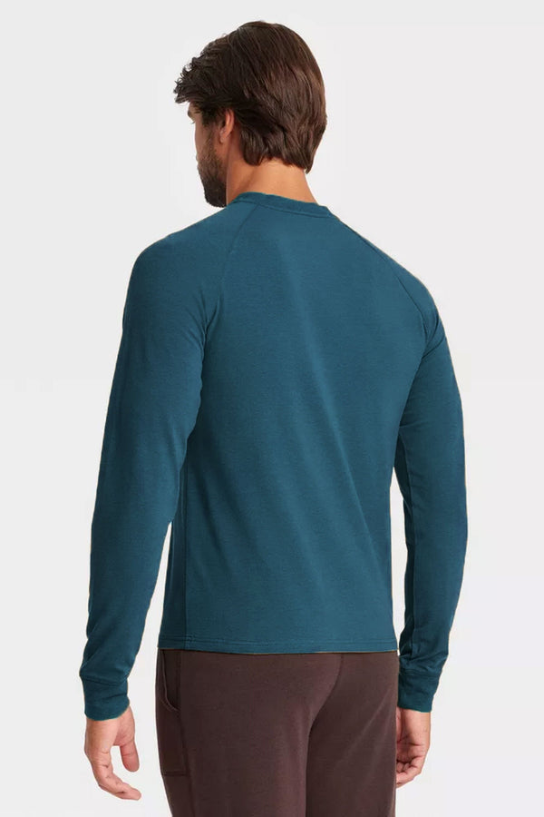 Elo Polo Republica Men's Essentials Raglan Long Sleeve Tee Shirt Teal